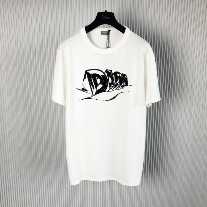 D*or relaxed-fit t-shirt white slub cotton jersey