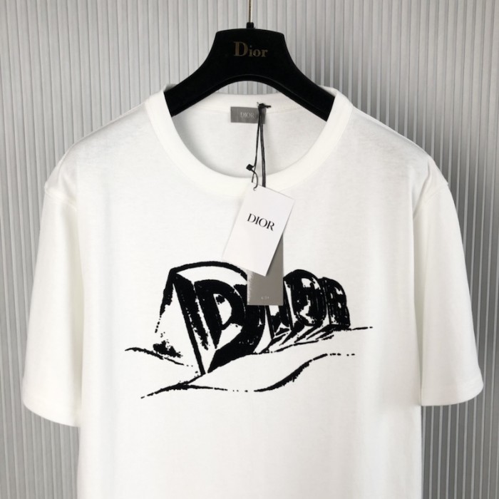 D*or relaxed-fit t-shirt white slub cotton jersey