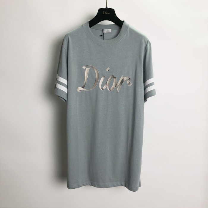 D*or relaxed-fit t-shirt blue organic cotton compact jersey