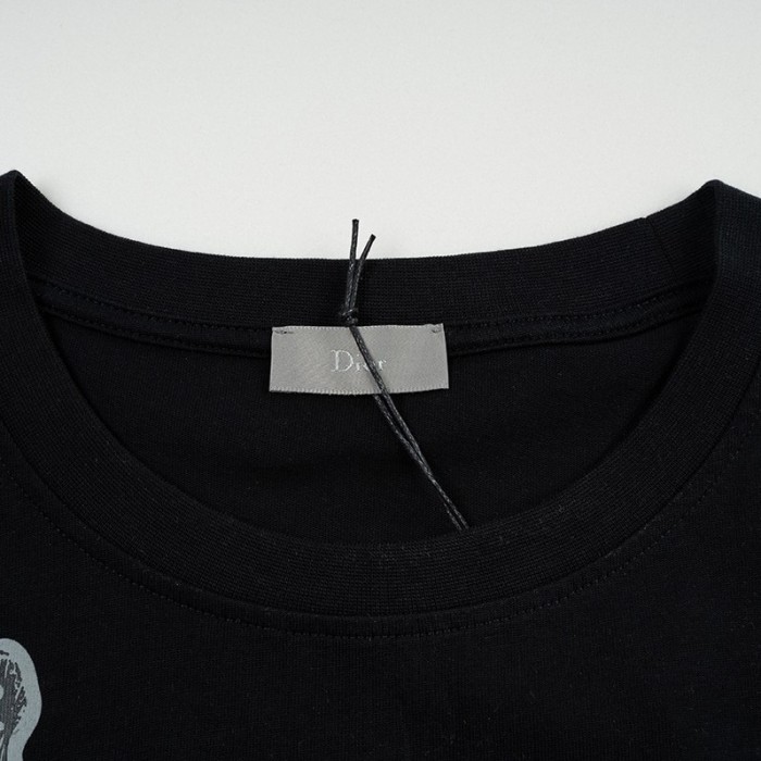 D*or saddle bag printed compact cotton t shirt black