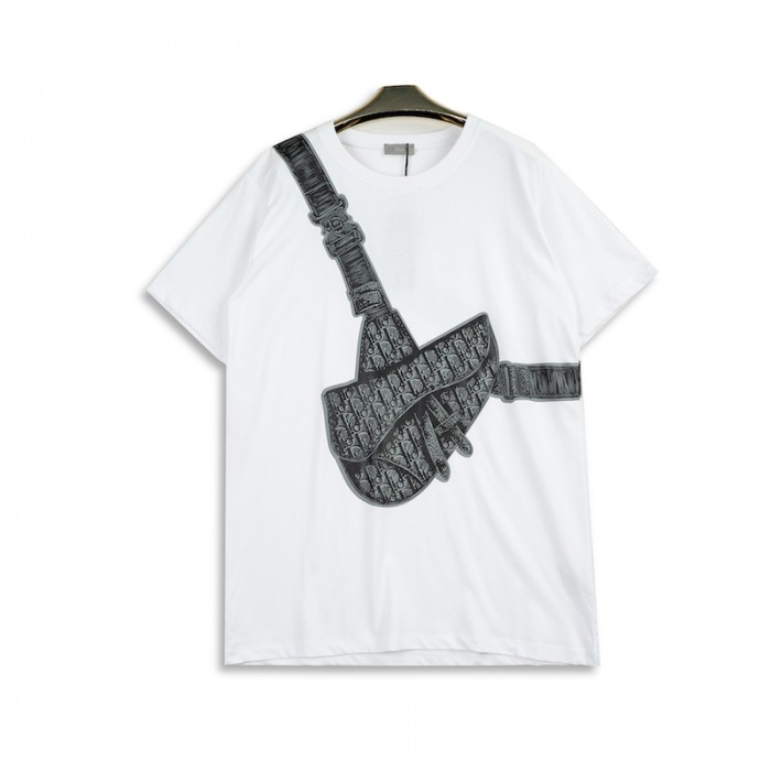 D*or saddle bag printed compact cotton t shirt white
