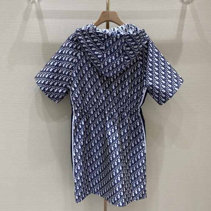 D*or short hooded dress blue