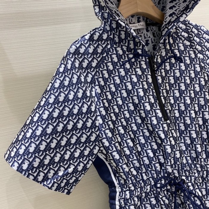 D*or short hooded dress blue