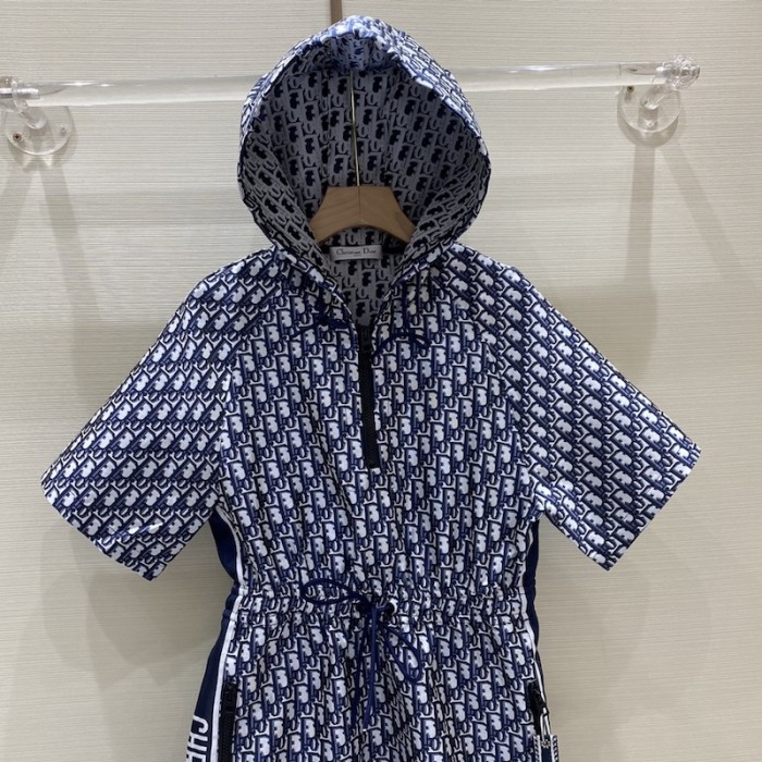 D*or short hooded dress blue