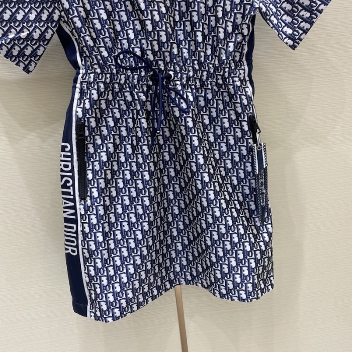 D*or short hooded dress blue
