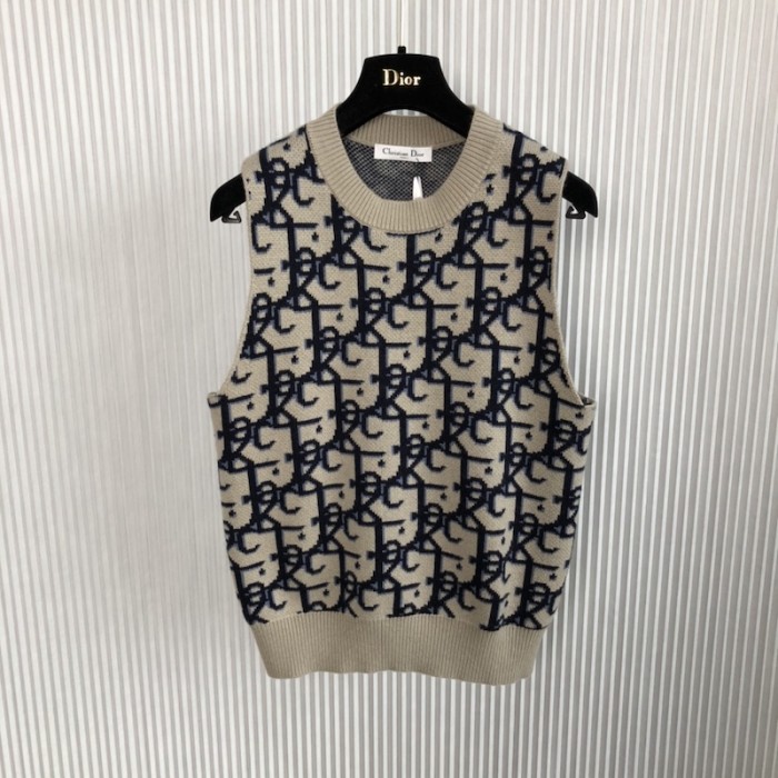 oversized cactus jack D*or sleeveless sweater beige and black
