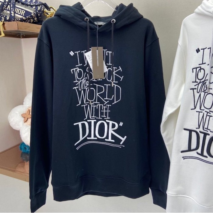 D*or and shawn oversized hooded sweatshirt black