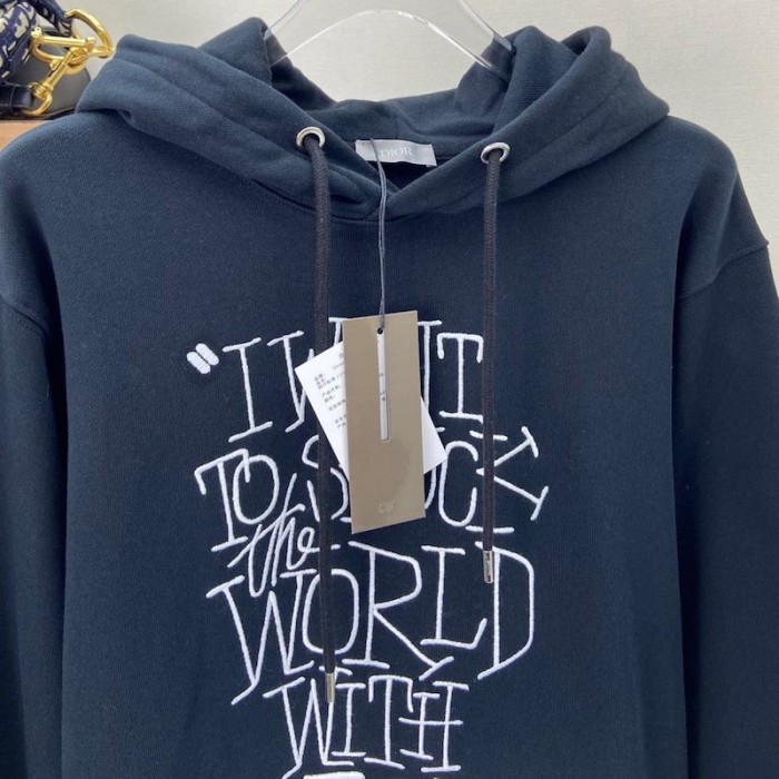 D*or and shawn oversized hooded sweatshirt black