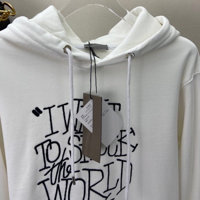 D*or and shawn oversized hooded sweatshirt white