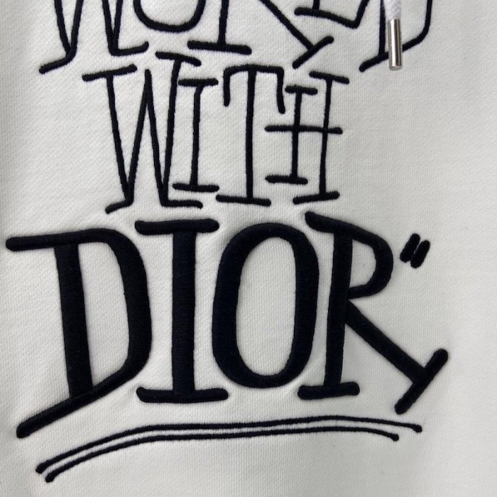 D*or and shawn oversized hooded sweatshirt white