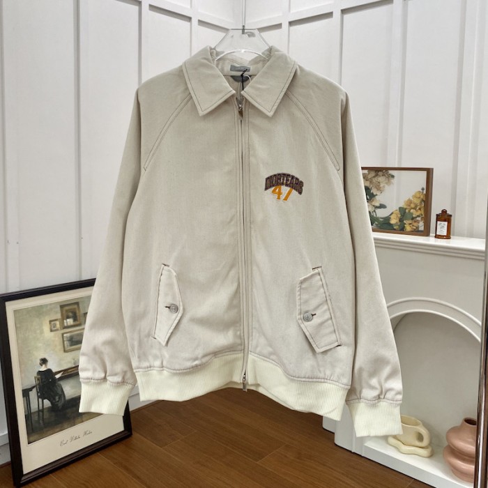 D*or tears zipped blouson white cotton twill
