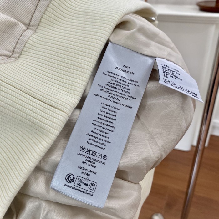 D*or tears zipped blouson white cotton twill