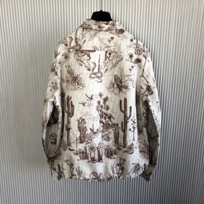 D*or blouson brown and white double sided technical canvas
