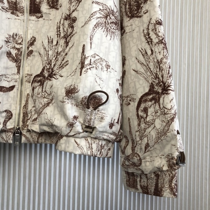 D*or blouson brown and white double sided technical canvas