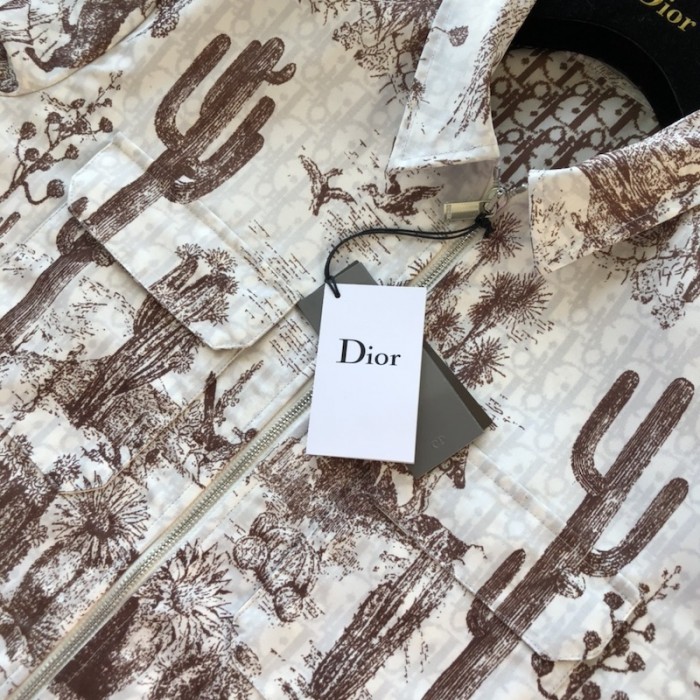 D*or blouson brown and white double sided technical canvas