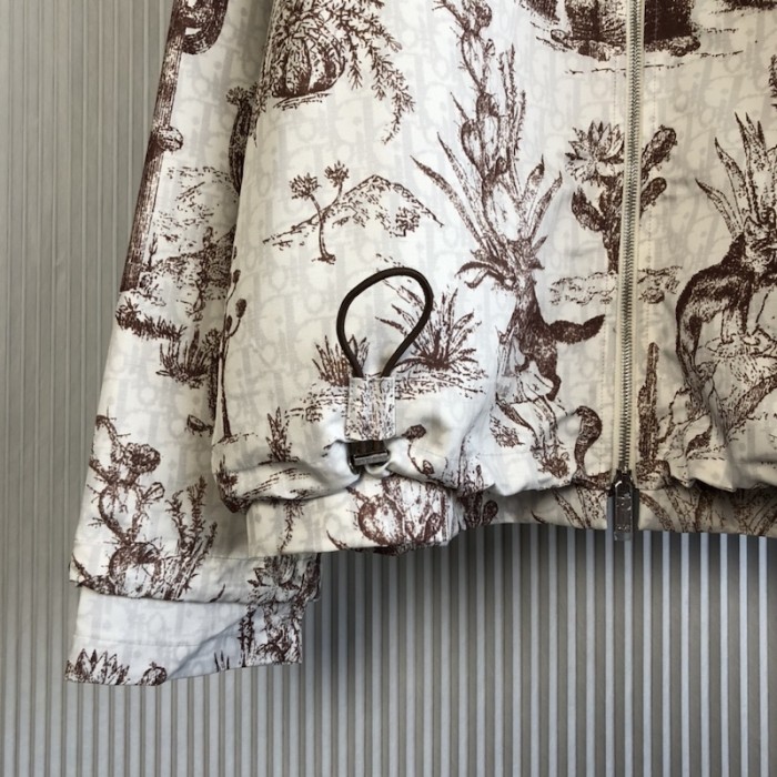 D*or blouson brown and white double sided technical canvas