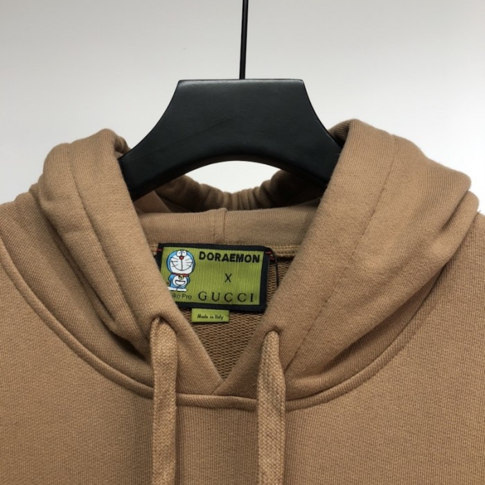 doraemon x G*u*i hooded sweatshirt brown