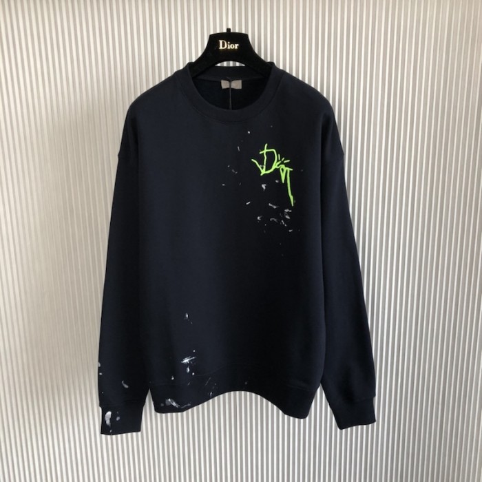 oversized cactus jack D*or sweatshirt black cotton fleece