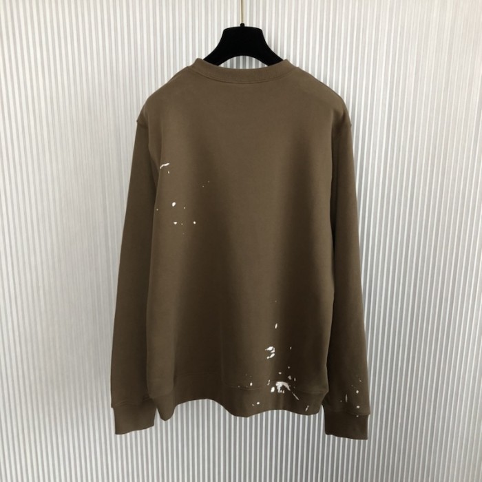 oversized cactus jack D*or sweatshirt brown cotton fleece