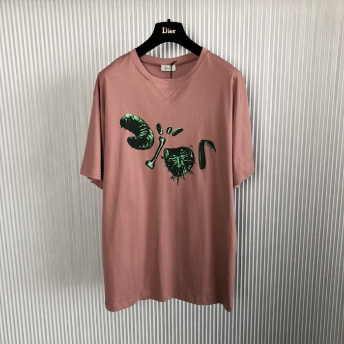 oversized cactus jack D*or t-shirt pink cotton jersey