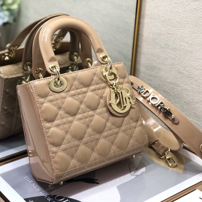 small lady D*or my abcD*or bag beige patent