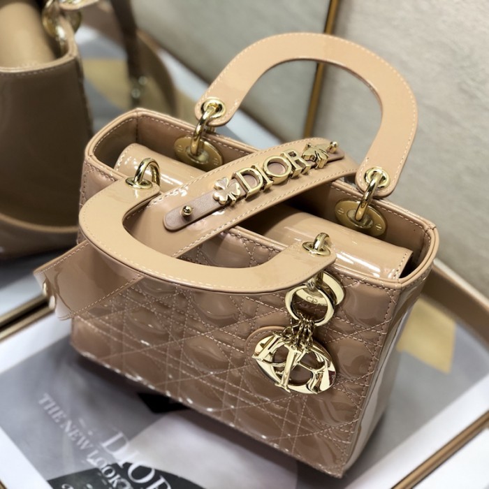 small lady D*or my abcD*or bag beige patent