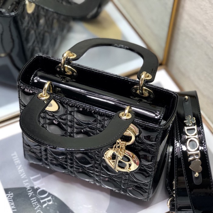 small lady D*or my abcD*or bag black patent