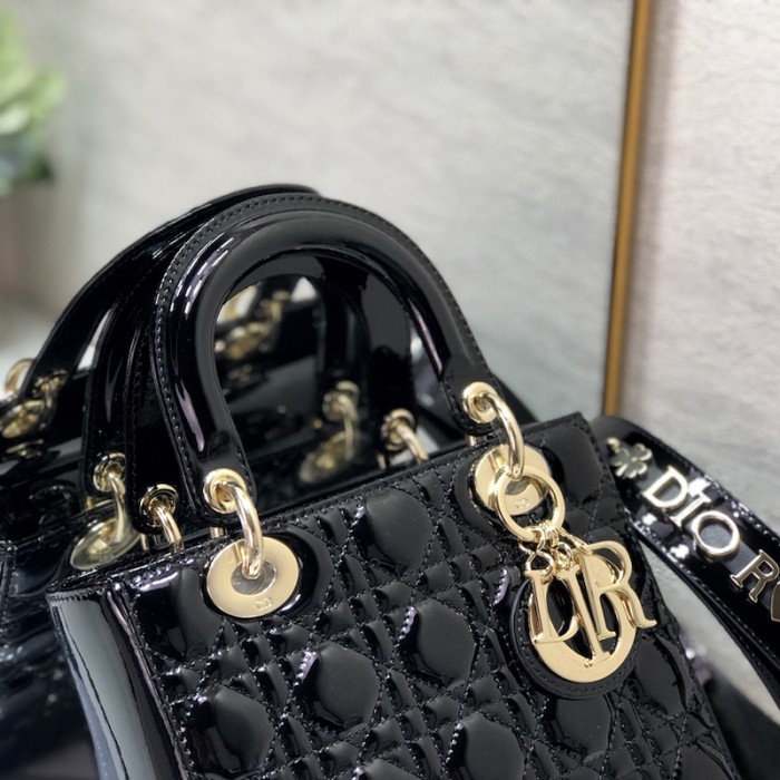 small lady D*or my abcD*or bag black patent
