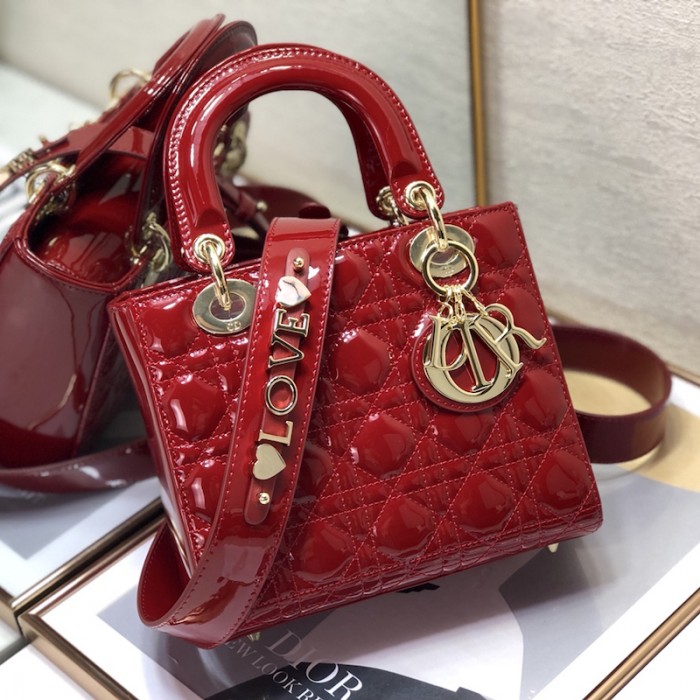 small lady D*or my abcD*or bag red patent