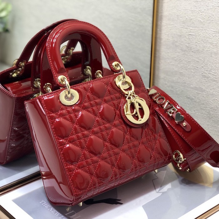 small lady D*or my abcD*or bag red patent