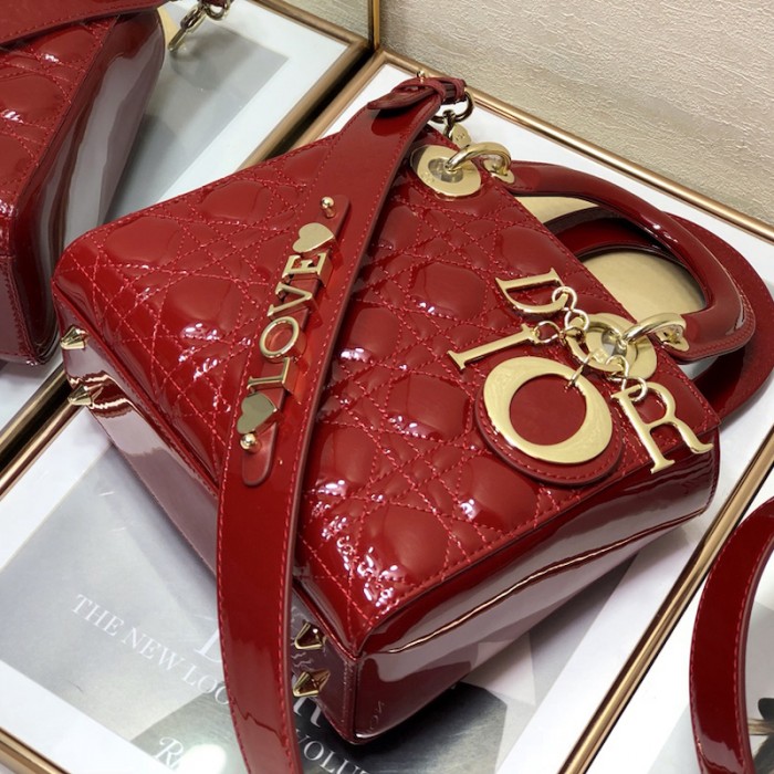 small lady D*or my abcD*or bag red patent