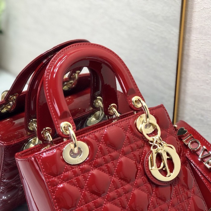 small lady D*or my abcD*or bag red patent