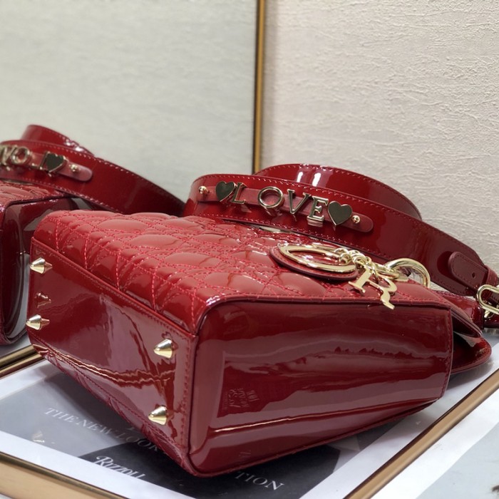 small lady D*or my abcD*or bag red patent