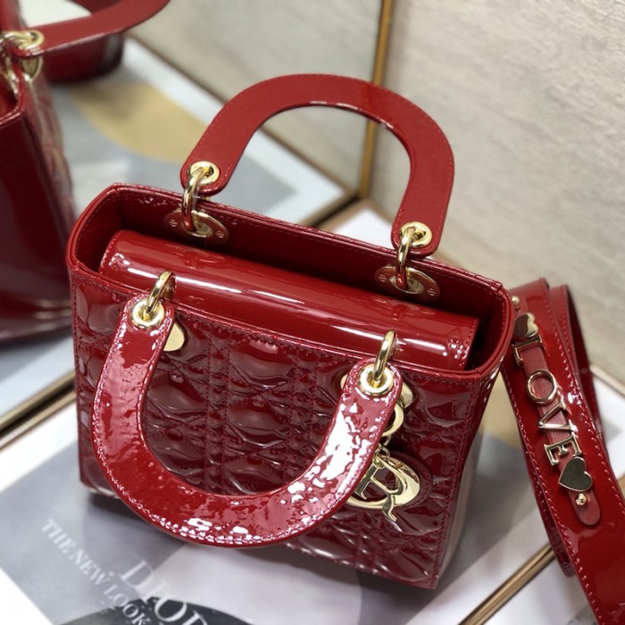 small lady D*or my abcD*or bag red patent