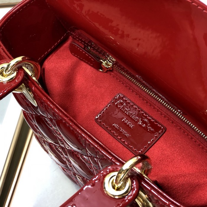 small lady D*or my abcD*or bag red patent