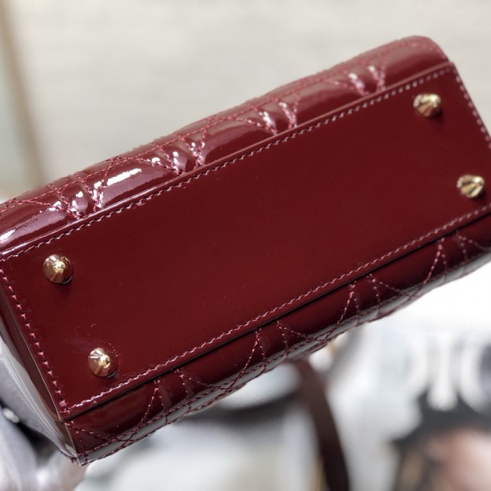 small lady D*or my abcD*or bag burgundy patent