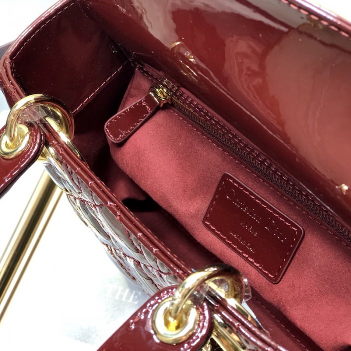 small lady D*or my abcD*or bag burgundy patent