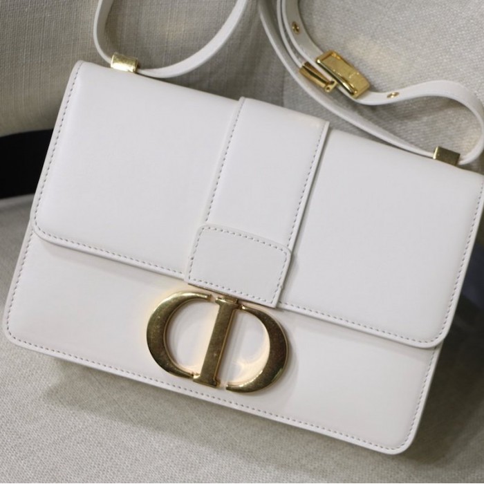 D*or 30 montaigne calfskin bag white