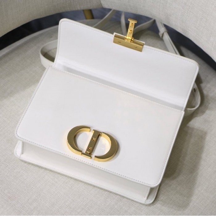 D*or 30 montaigne calfskin bag white