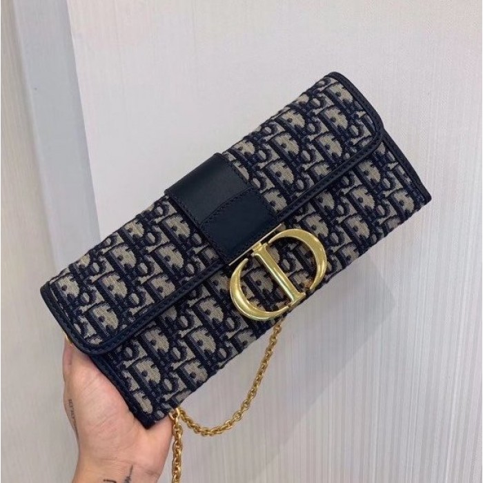 D*or montaigne jacquard canvas clutch bag