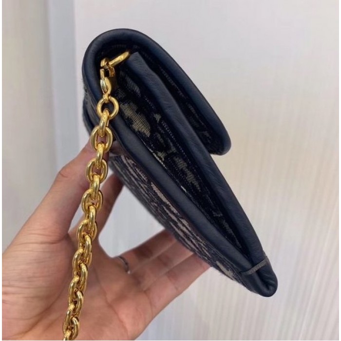 D*or montaigne jacquard canvas clutch bag