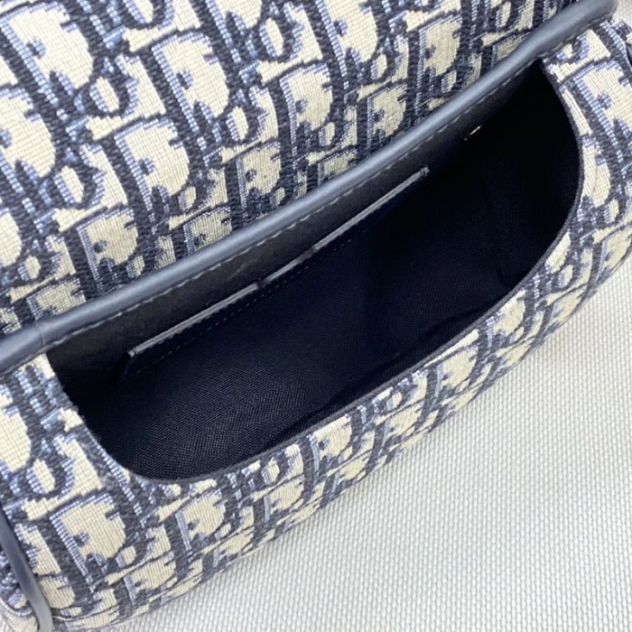 D*or medium D*or bobby bag blue D*or oblique jacquard