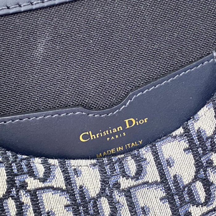 D*or medium D*or bobby bag blue D*or oblique jacquard