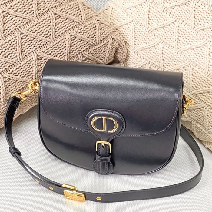 medium D*or bobby bag black box calfskin