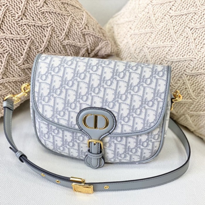 D*or medium D*or bobby bag grey D*or oblique jacquard