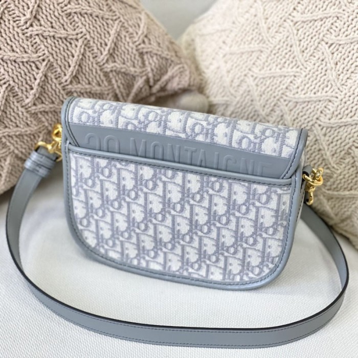 D*or medium D*or bobby bag grey D*or oblique jacquard