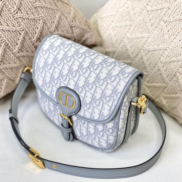 D*or medium D*or bobby bag grey D*or oblique jacquard