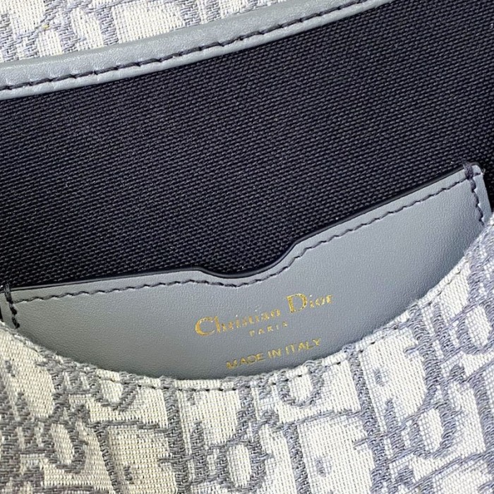 D*or medium D*or bobby bag grey D*or oblique jacquard