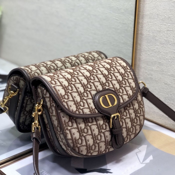 D*or medium D*or bobby bag burgundy D*or oblique jacquard