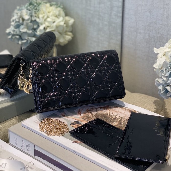 D*or lady D*or calfskin clutch black